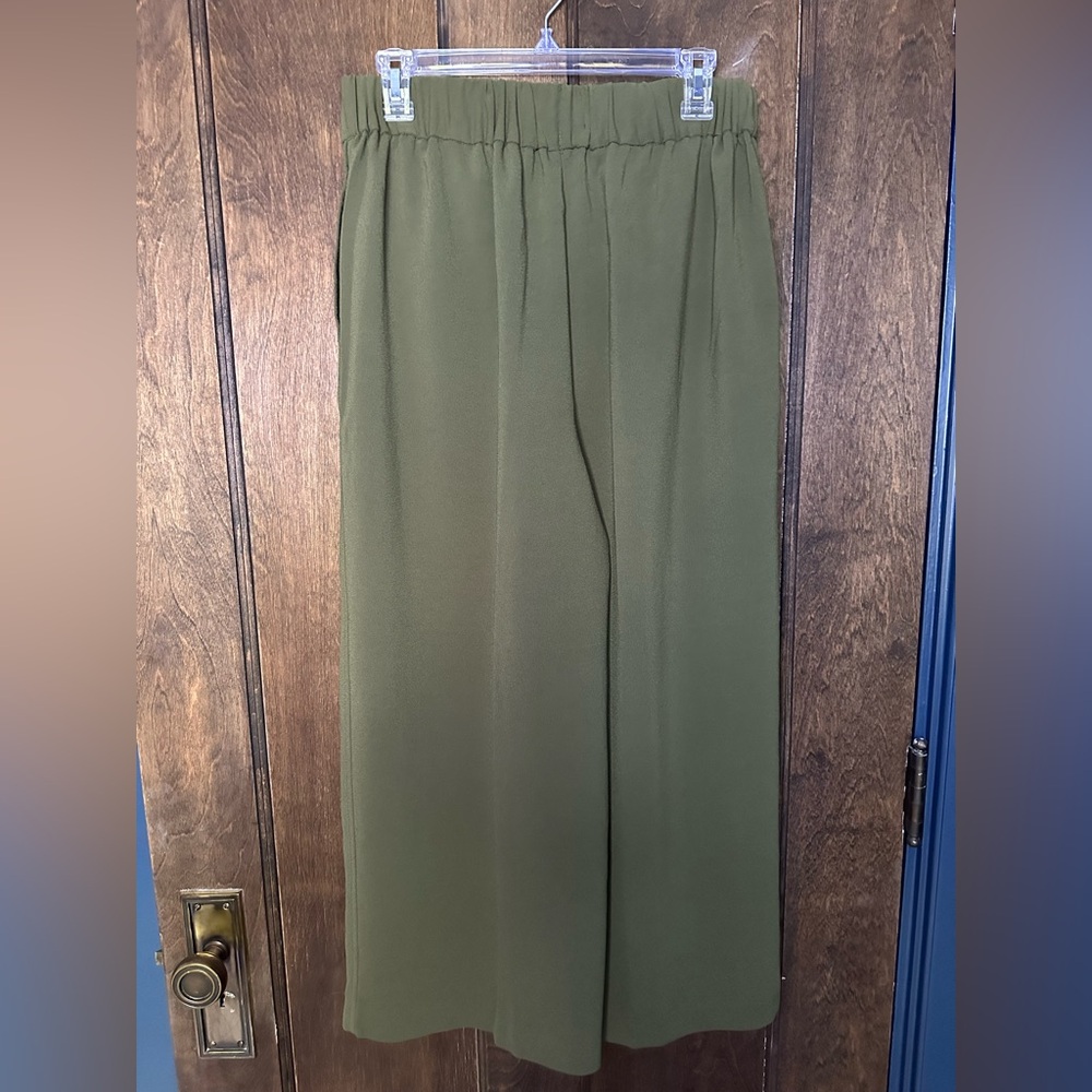 Olive Green Wide-Leg Pants Madewell M